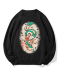 Japanese White Dragon Cotton Sweatshirt