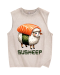 SuSheep Vintage Distressed Washed Tank Top