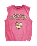 Chicken Game Vintage Distressed Washed Tank Top