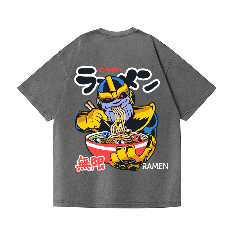 Ramen Hero Vintage Wash Japanese Design Back Art T-Shirt