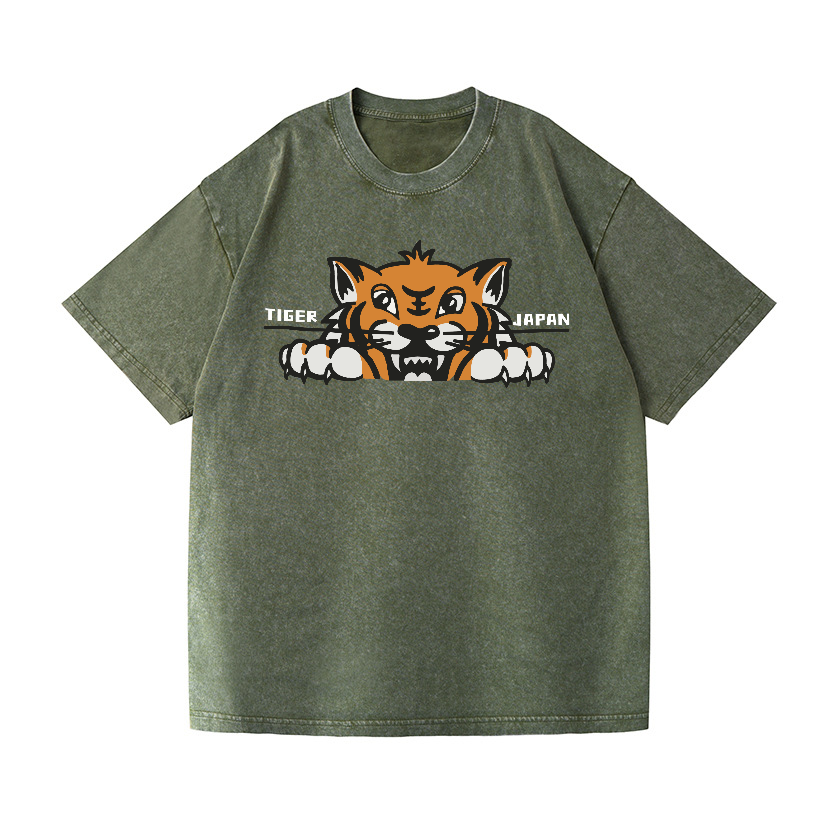 Japan Tiger Vintage Wash Japanese Design T-Shirt