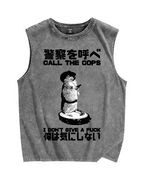 Call the cops I dont care Vintage Distressed Washed Tank Top