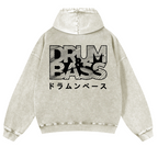 Drum & Bass Vintage Washed Cotton Back Art Hoodie