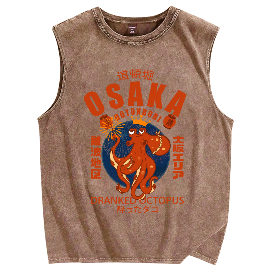 Osaka October Hanabi fireworks Vintage Distressed Washed Tank Top