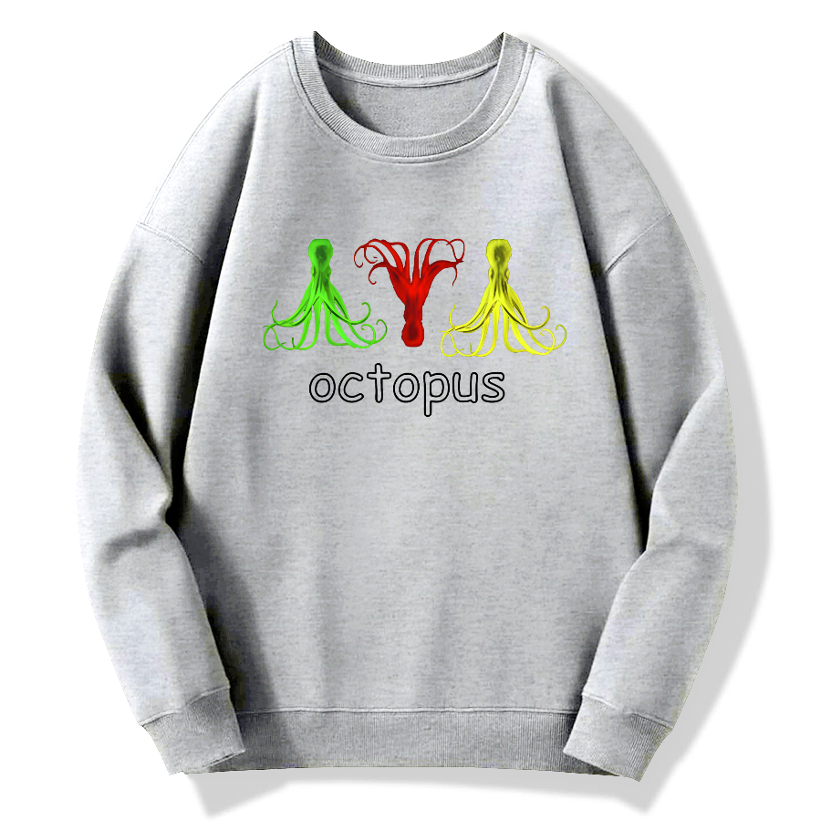 octopus Cotton Pullover Sweatshirt
