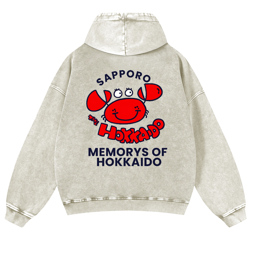 Sapporo Vintage Washed Cotton Back Art Hoodie