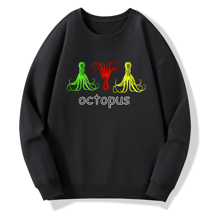 octopus Cotton Pullover Sweatshirt