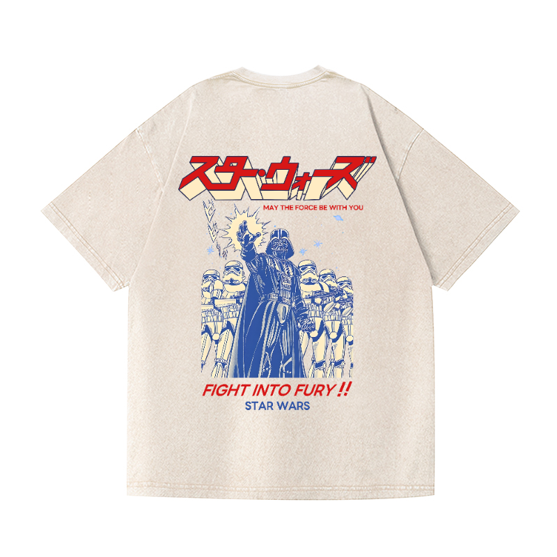 Star Wars Vintage Wash Japanese Design Back Art T-Shirt