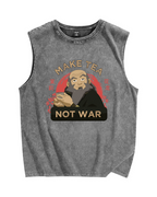Make Tea not War Vintage Distressed Washed Tank Top