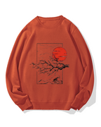 Japanese Sakura & hinomaru Cotton Sweatshirt