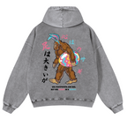 Easter Bigfoot Vintage Washed Cotton Back Art Hoodie