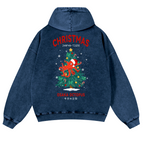 Christmas Osaka Octopus Vintage Washed Cotton Back Art Hoodie