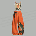 Japanese Ukiyo-e Bird Top & Elasticated Trousers Two-Piece Set