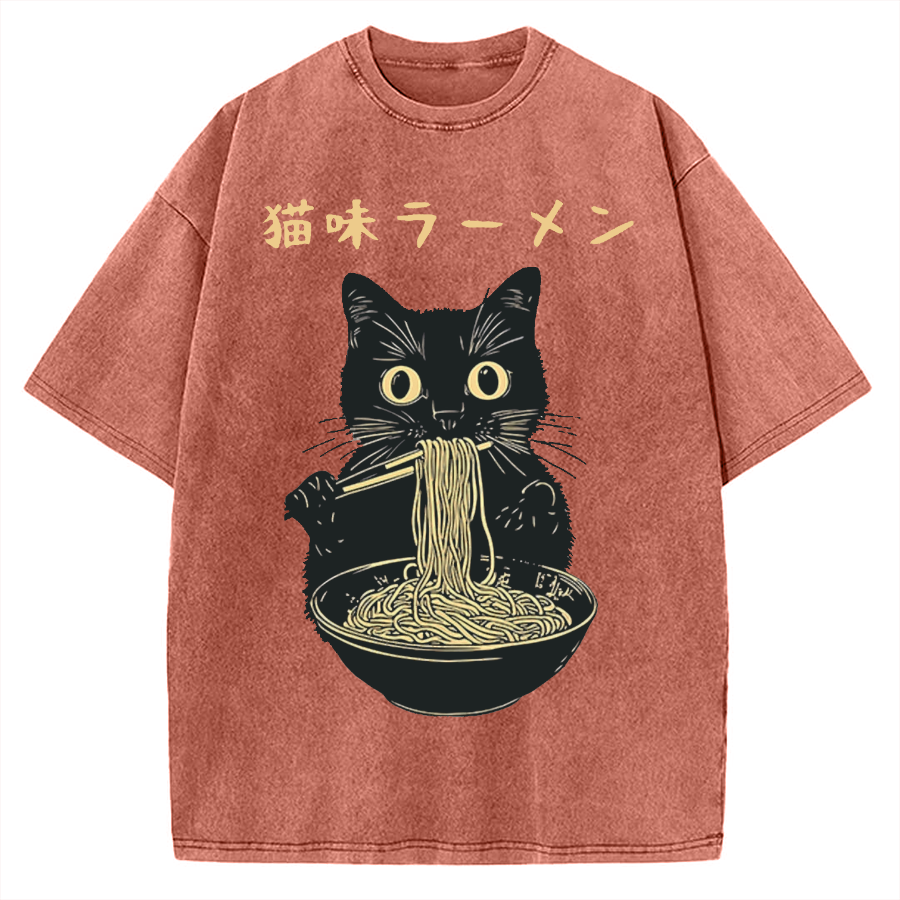 Kitten Ramen Vintage Washed T-shirt