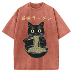 Kitten Ramen Vintage Washed T-shirt