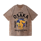 Osaka Dotonbori Drunken Octopus Vintage Wash Japanese Design T-Shirt