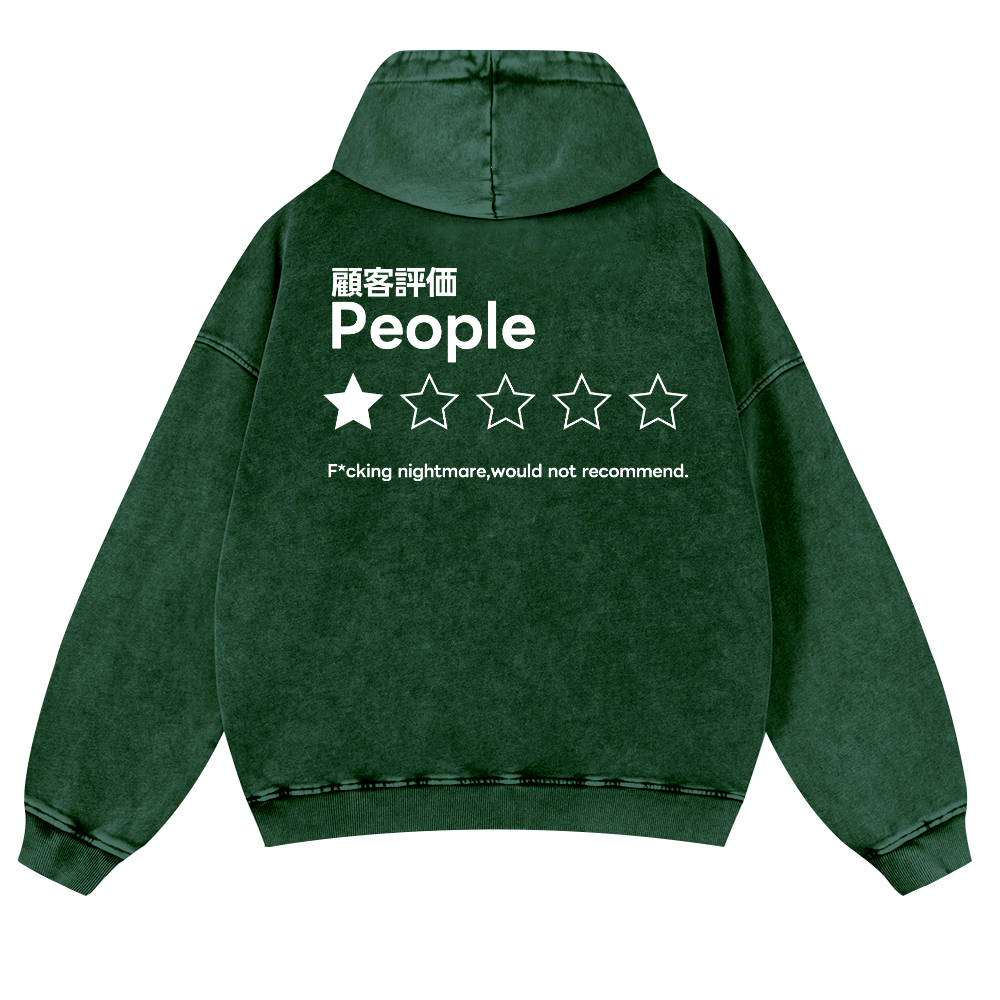 People Vintage Washed Cotton Back Art Hoodie
