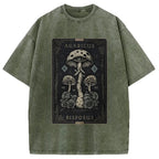 Mushroom Forest Vintage Tarot Washed T-Shirt