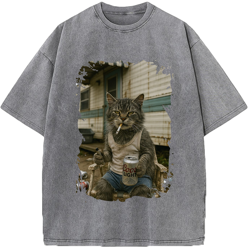 Unisex Surviving Not Thriving Decadent Cat Vintage Washed T-Shirt