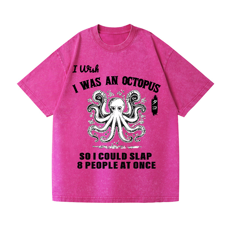 Octopus Vintage Wash Japanese Design T-Shirt