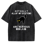 Nervous Cat Vintage Washed T-shirt