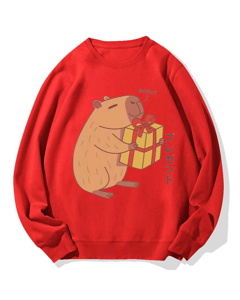 A present for Capybara Cotton Sweatshirt