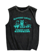 Support local street cats Vintage Distressed Washed Tank Top