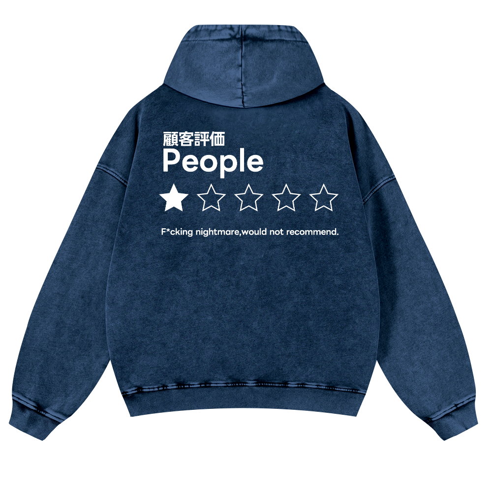 People Vintage Washed Cotton Back Art Hoodie