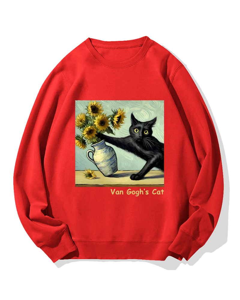 Van Gogh's Naughty Cat Cotton Sweatshirt