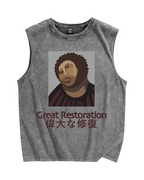 Great restoration Vintage Distressed Washed Tank Top