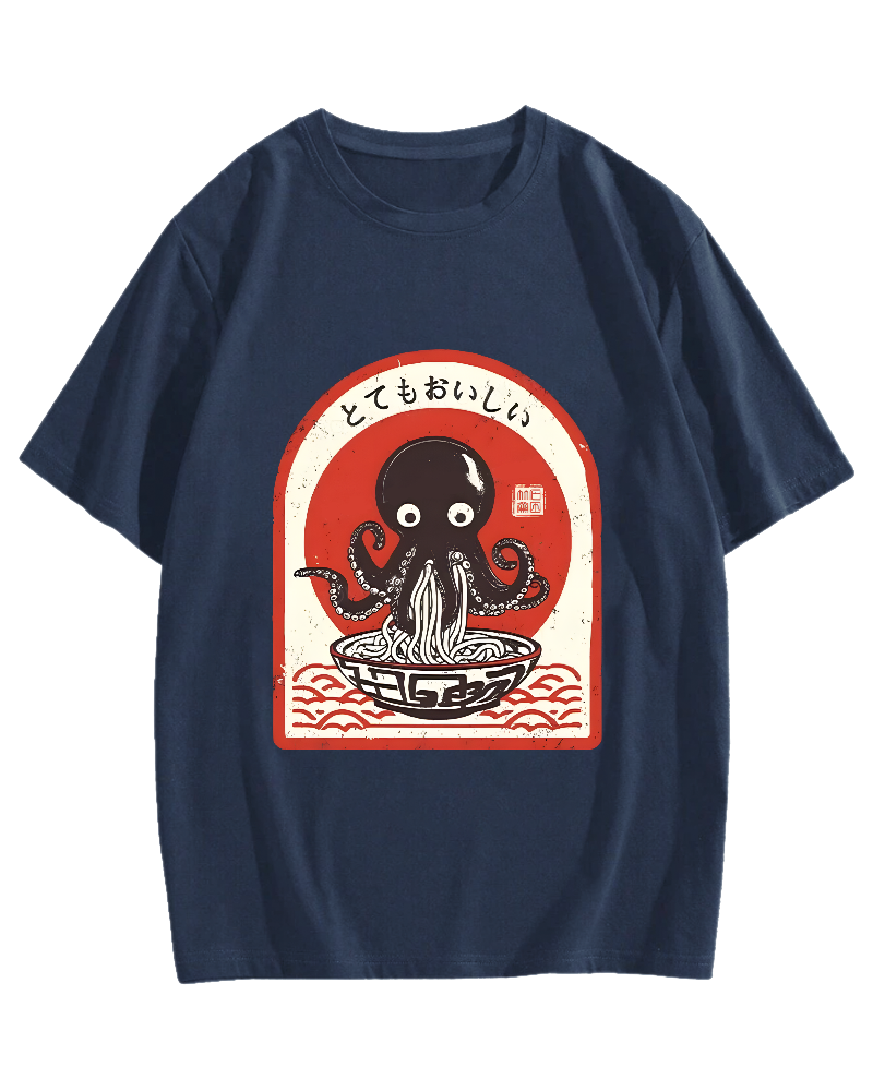 Ramen Lover Octopus Cotton casual T-shirt