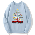 Christmas Fish Tree Japanese Style Cotton Pullover Sweatshirt