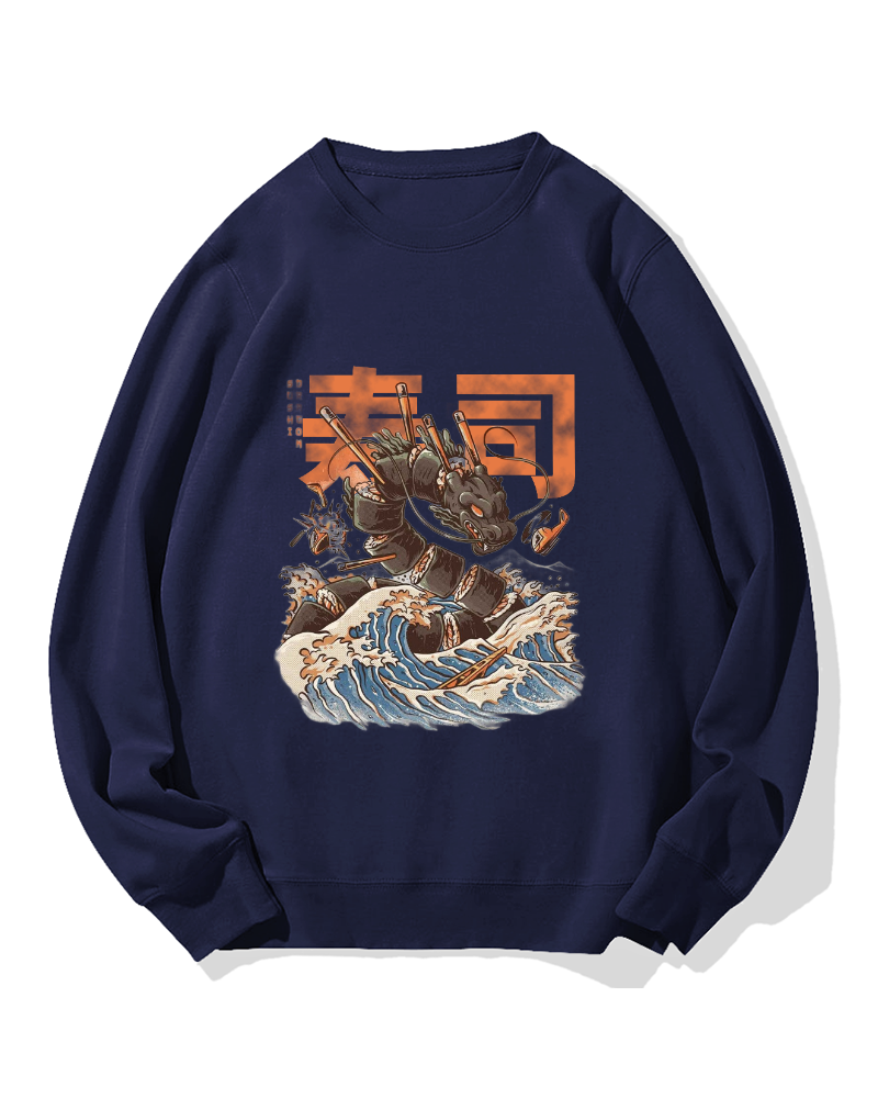 Sushi Dragon Monster Cotton Sweatshirt