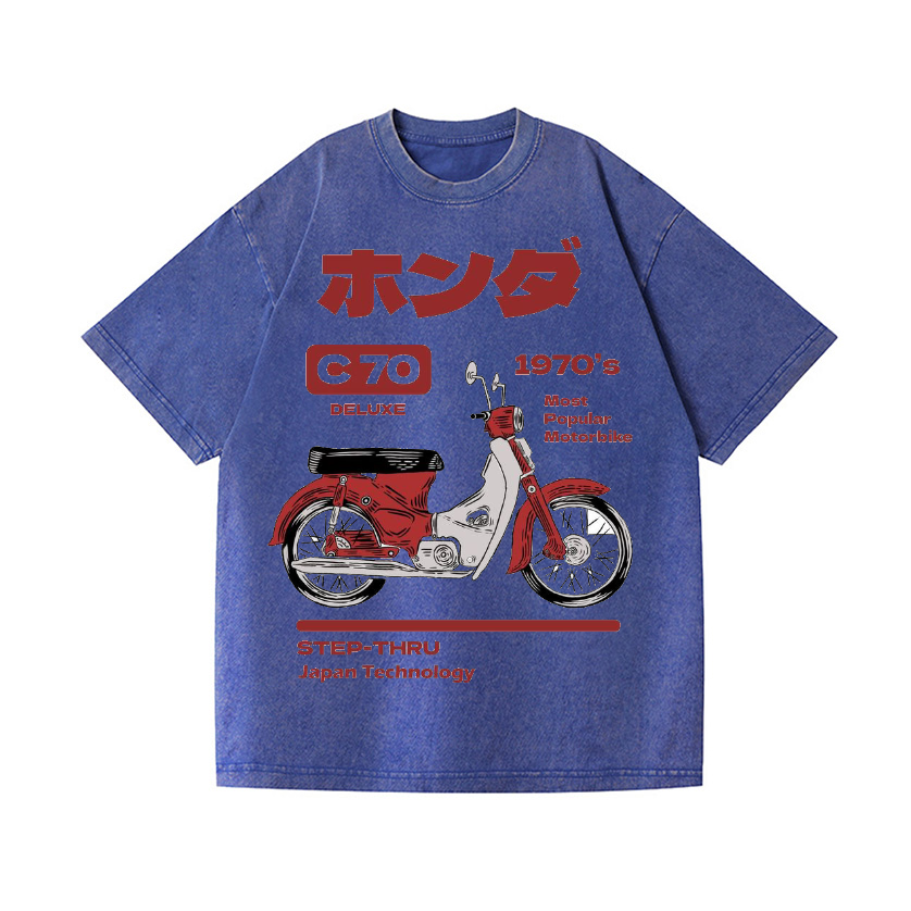 Honda C70 Vintage Wash Japanese Design T-Shirt