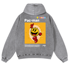 Pacman Vintage Washed Cotton Back Art Hoodie