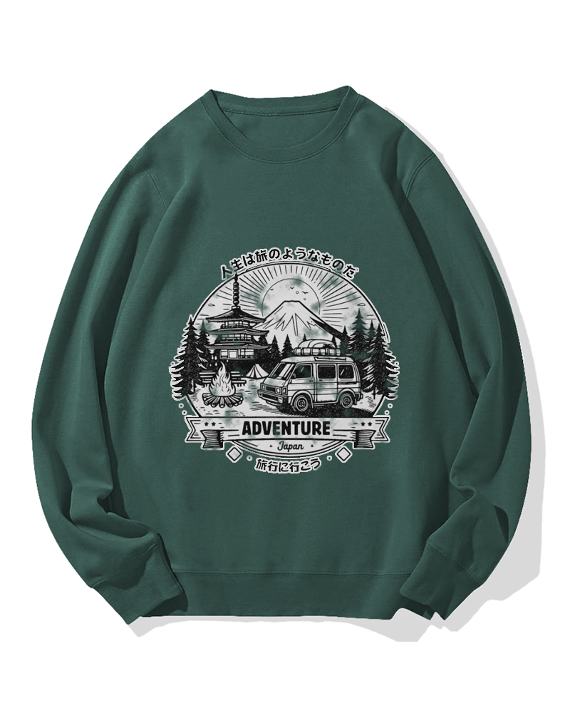 Adventure Travel in Japan Cotton Sweatshirt