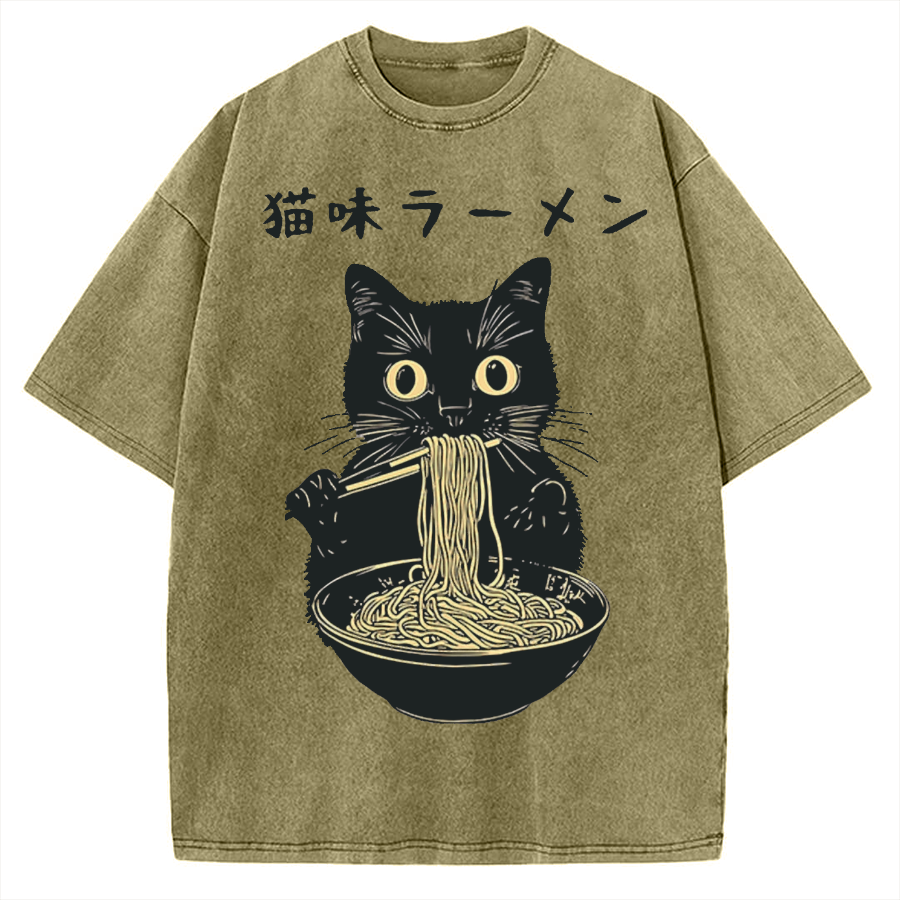 Kitten Ramen Vintage Washed T-shirt