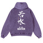 Bruce Lee Water Vintage Washed Cotton Back Art Hoodie