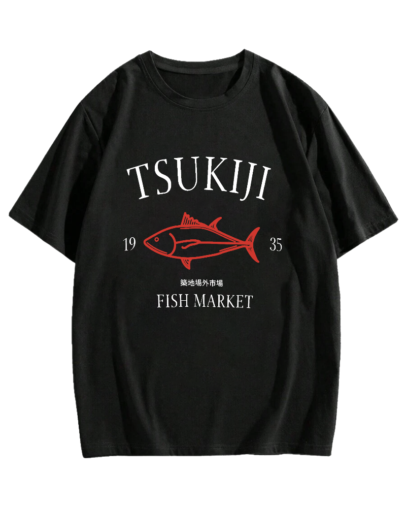 Japan's Tsukiji Off Market Cotton casual T-shirt