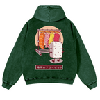 Sushi Vintage Washed Cotton Back Art Hoodie