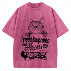 Ibuprofen Cat Vintage Washed T-shirt