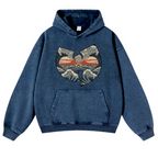 Wave Vintage Washed Thick Cotton Hoodie