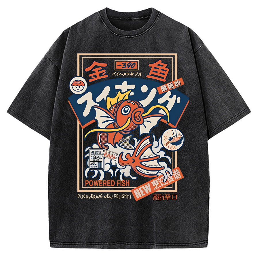 Powered Fish Vintage Washed T-shirt