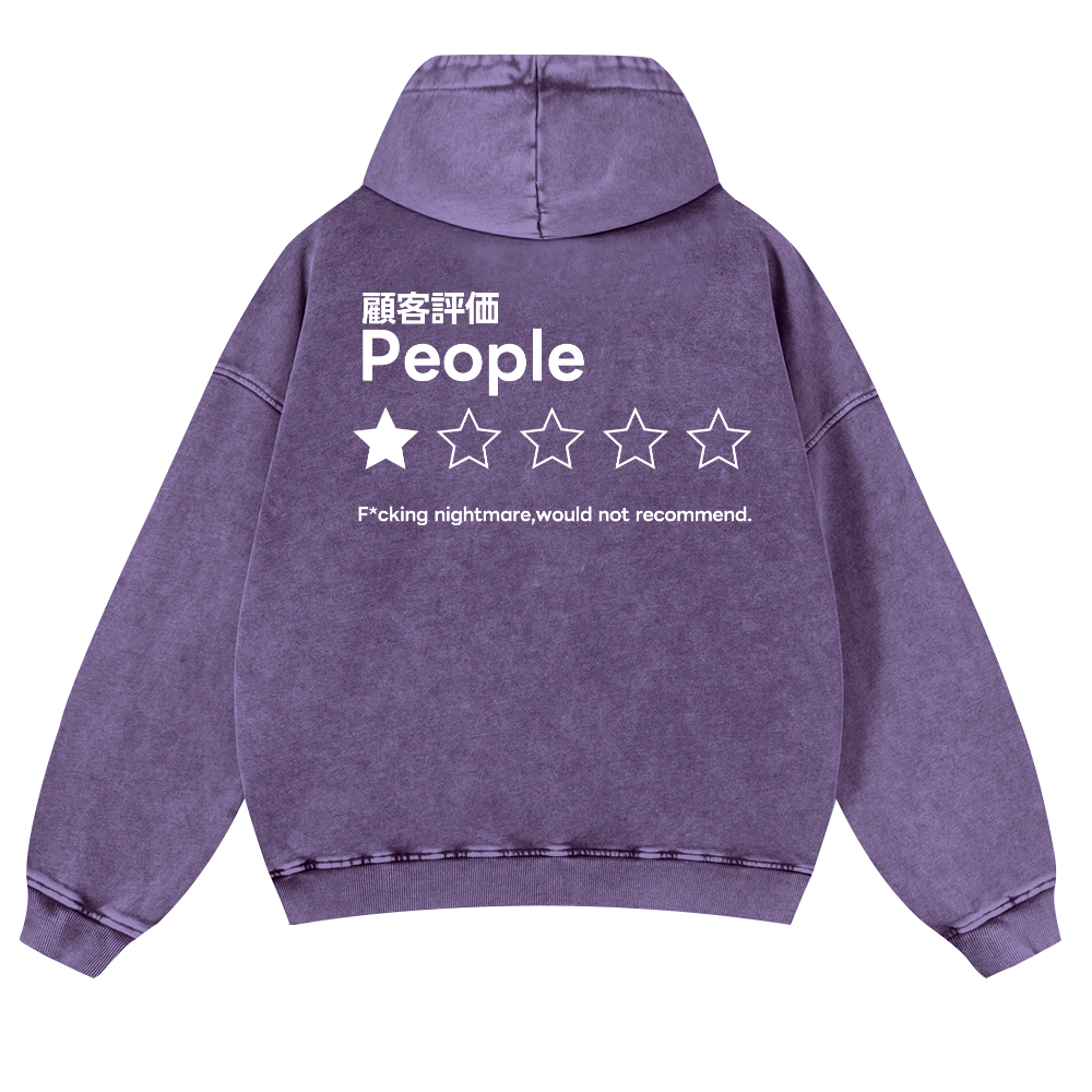 People Vintage Washed Cotton Back Art Hoodie