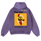 Pacman Vintage Washed Cotton Back Art Hoodie