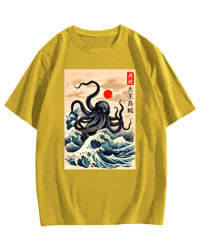 King Octopus Japanese Cotton casual T-shirt