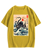 King Octopus Japanese Cotton casual T-shirt