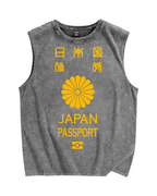 Japan Passport Vintage Distressed Washed Tank Top