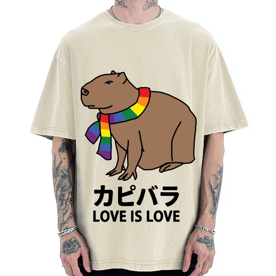 Capybara With Love Vintage Washed T-shirt