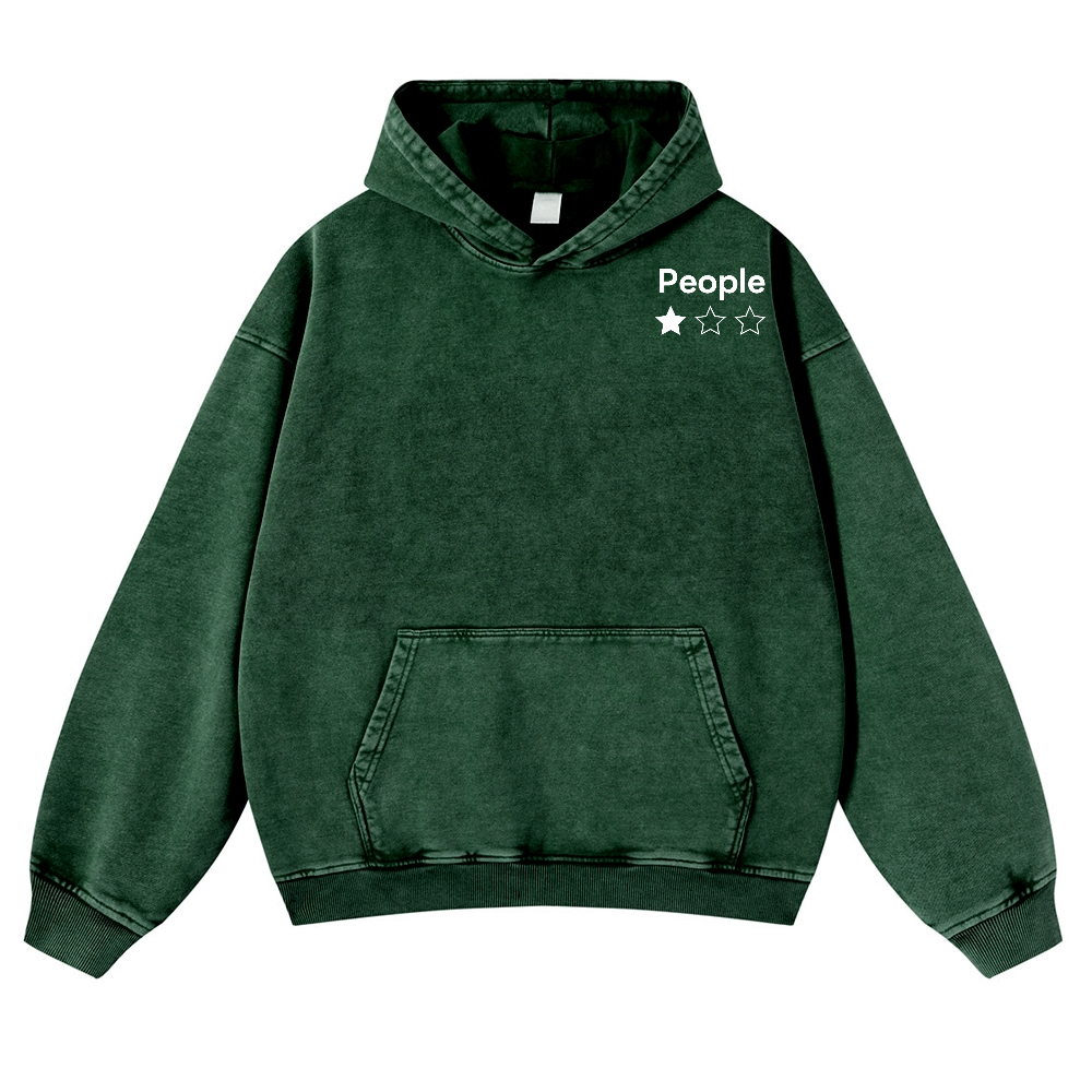 People Vintage Washed Cotton Back Art Hoodie